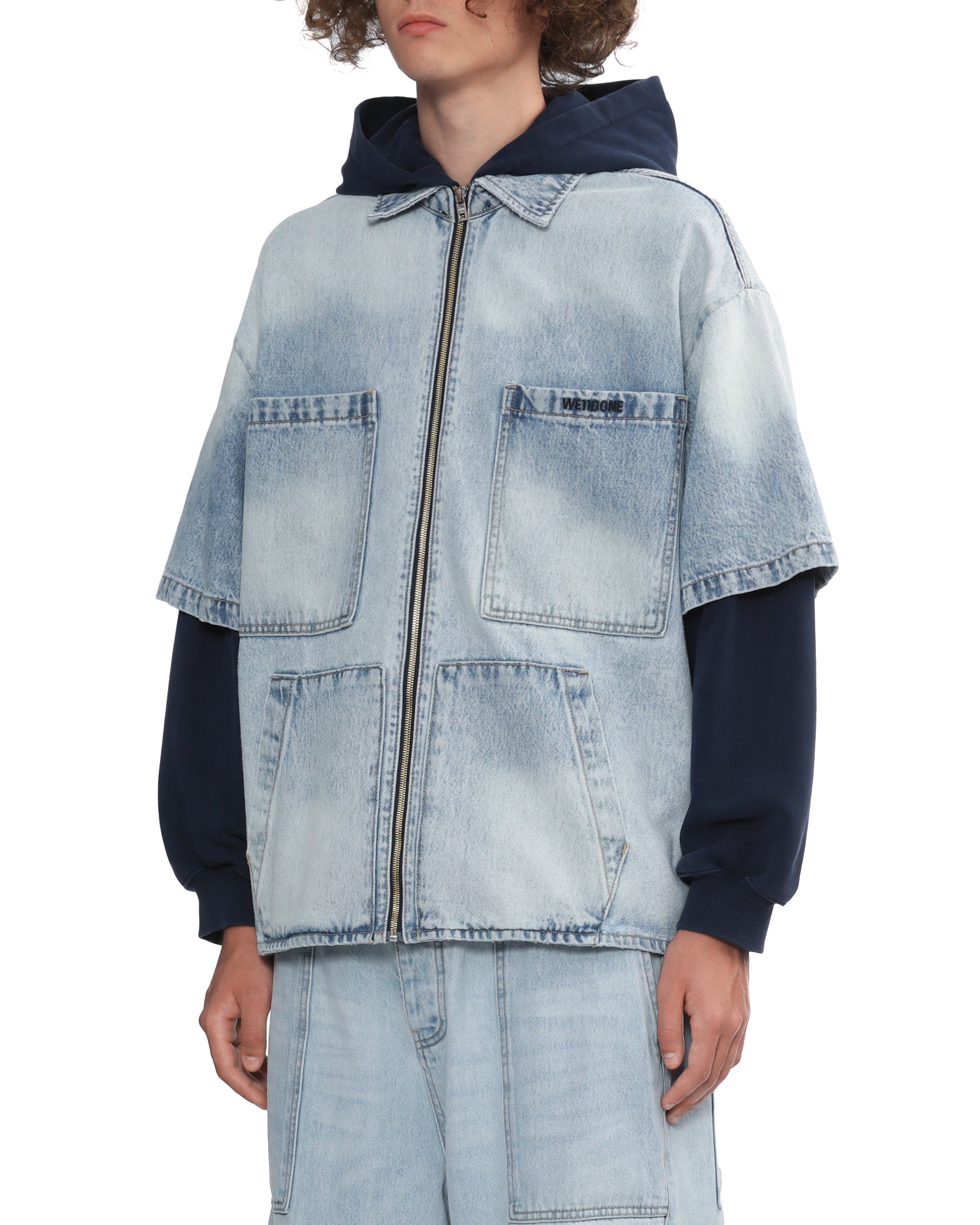 Denim hooded jacket