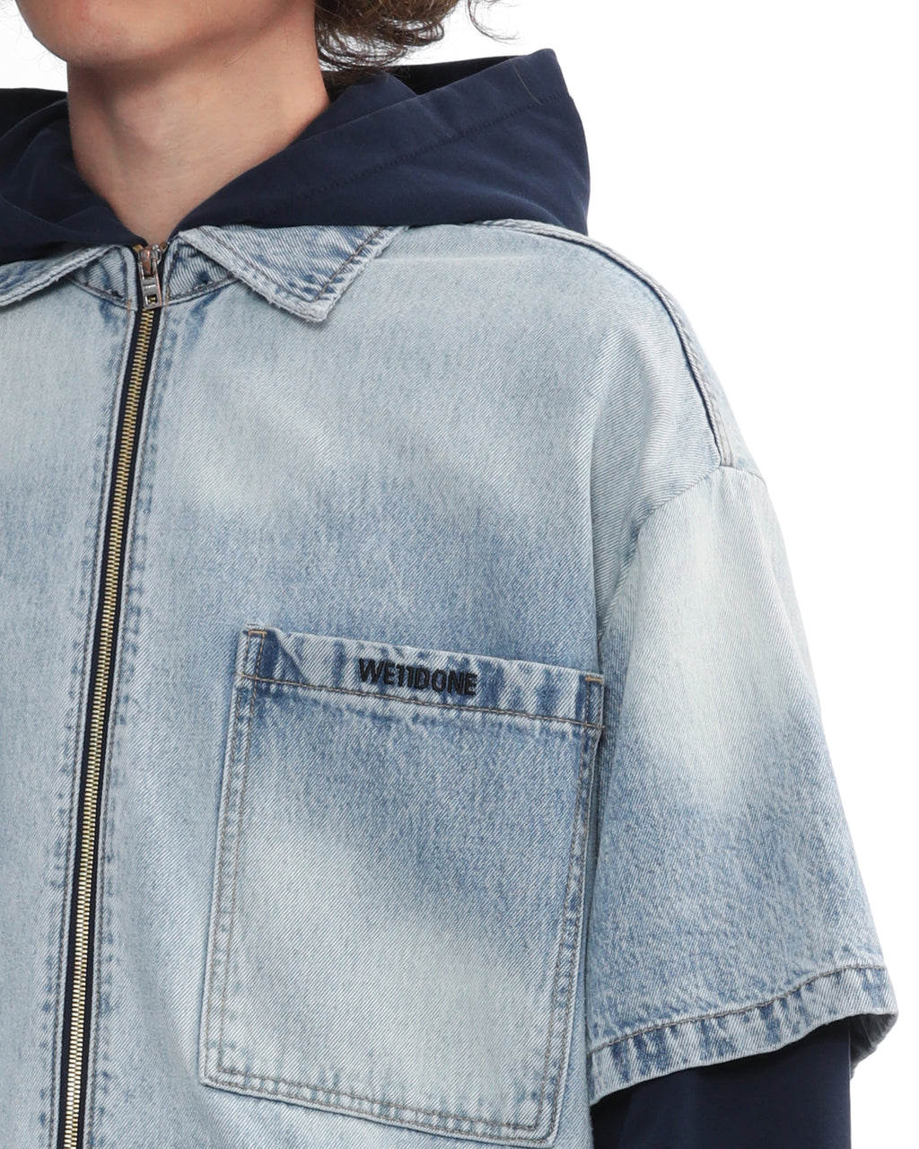 Denim hooded jacket