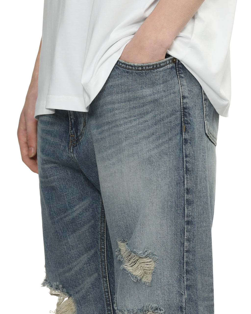 Distressed jeans