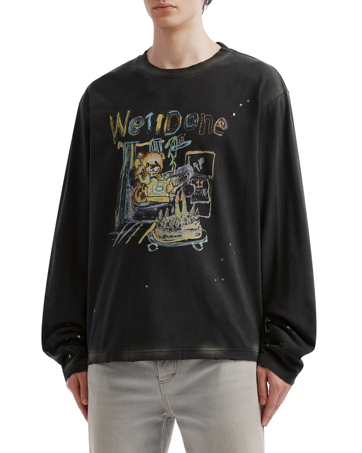 Cartoon print long sleeve tee