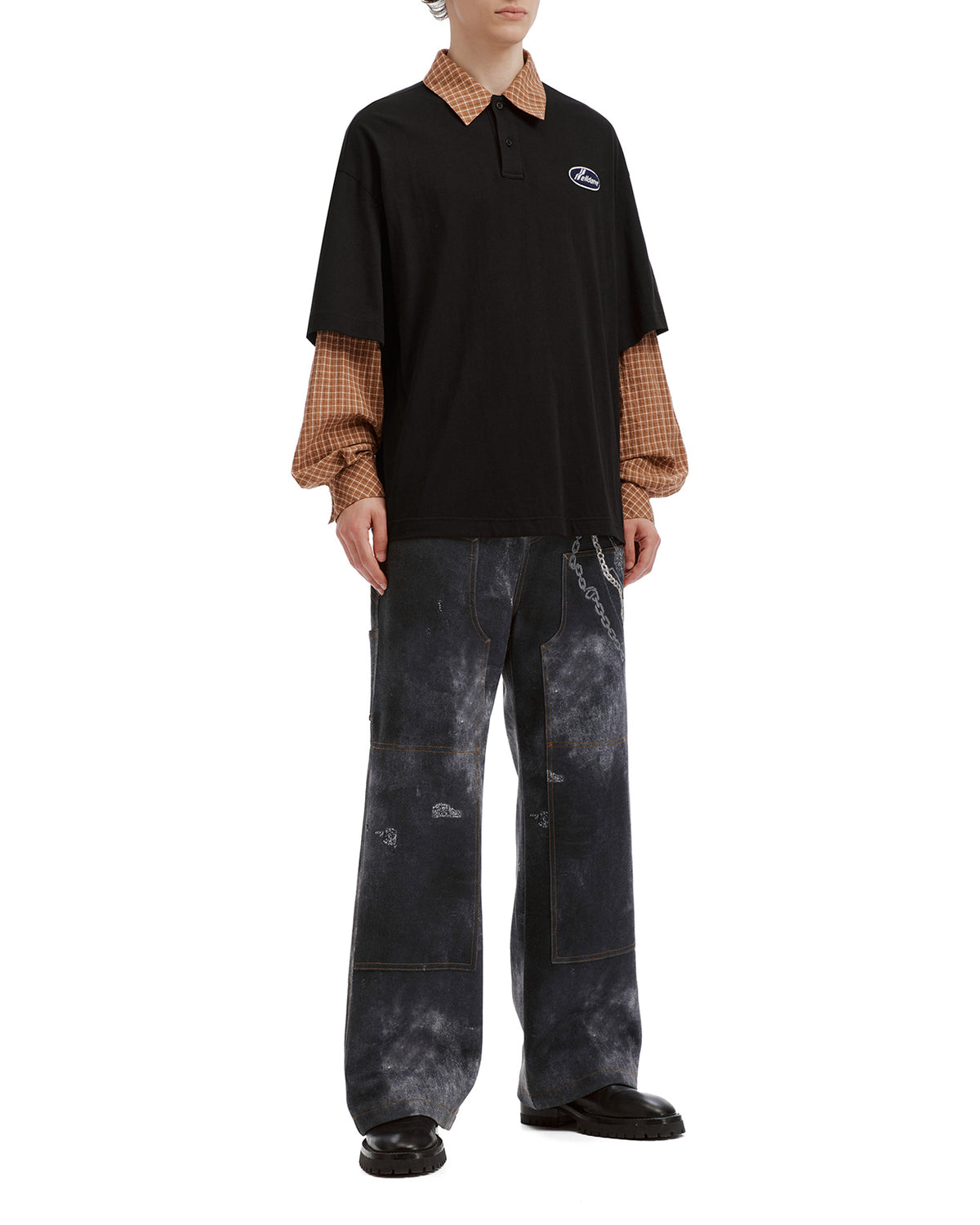 Layered polo shirt