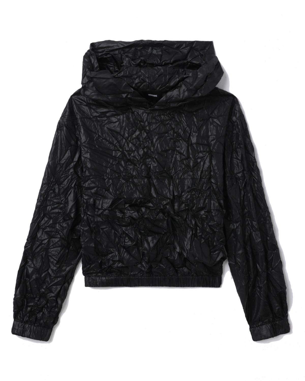 Crinkle cropped hoodie