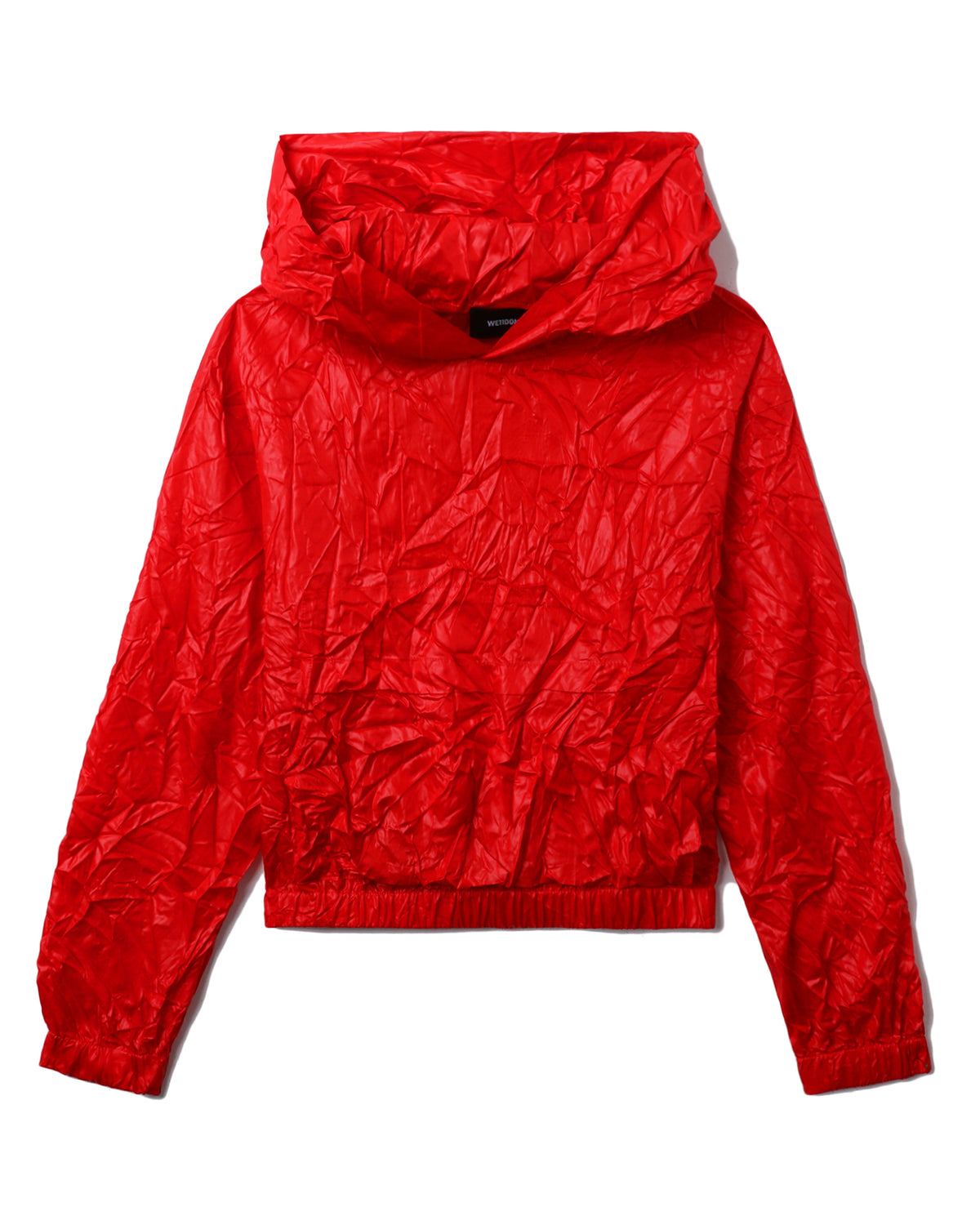 Crinkle cropped hoodie