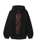 Printed zip-up hoodie