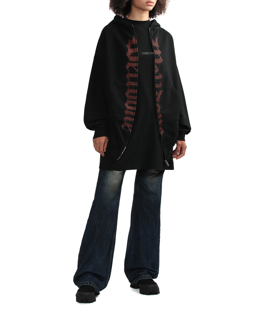 Printed zip-up hoodie