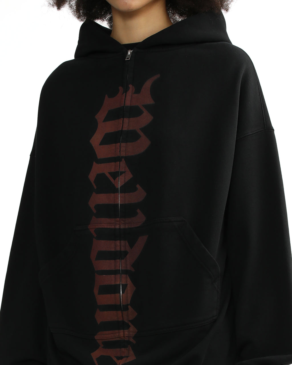 Printed zip-up hoodie