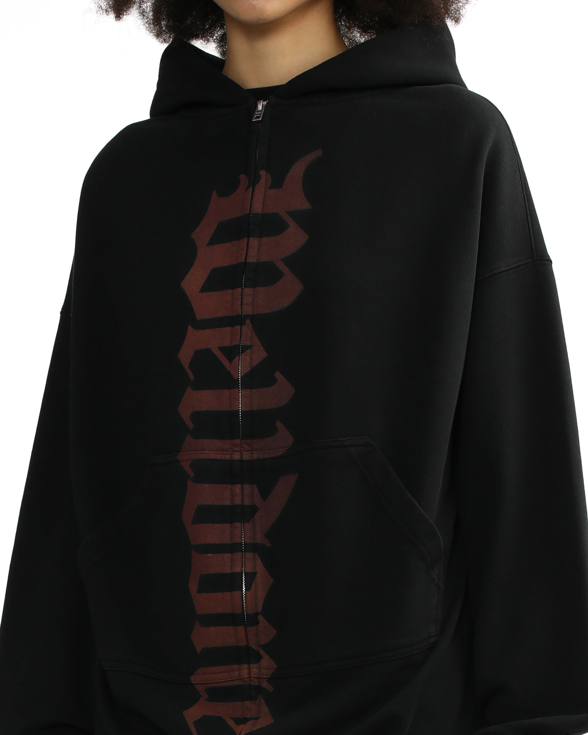 Printed zip-up hoodie