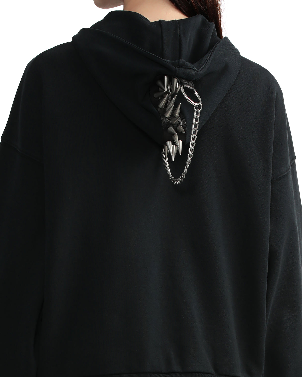 Embellished zip-up hoodie