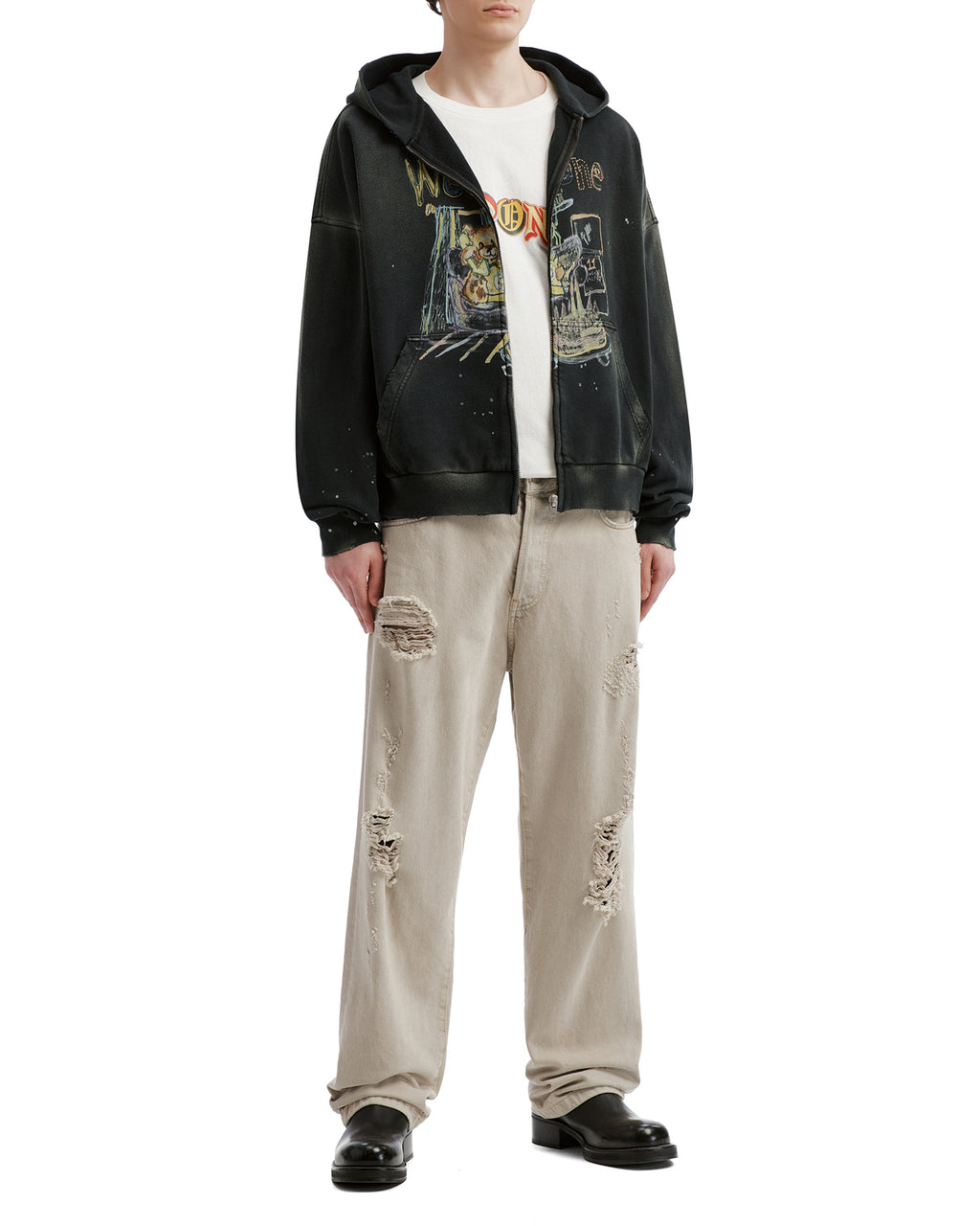 Graphic zip hoodie