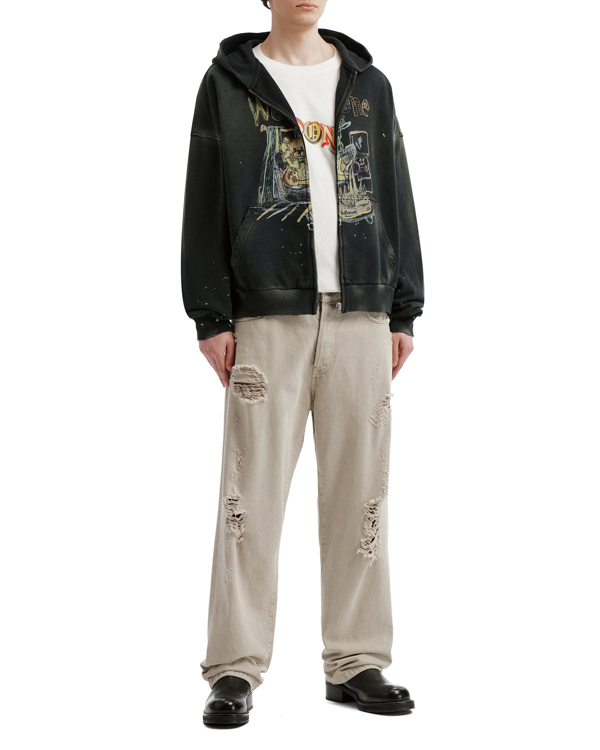 Graphic zip hoodie