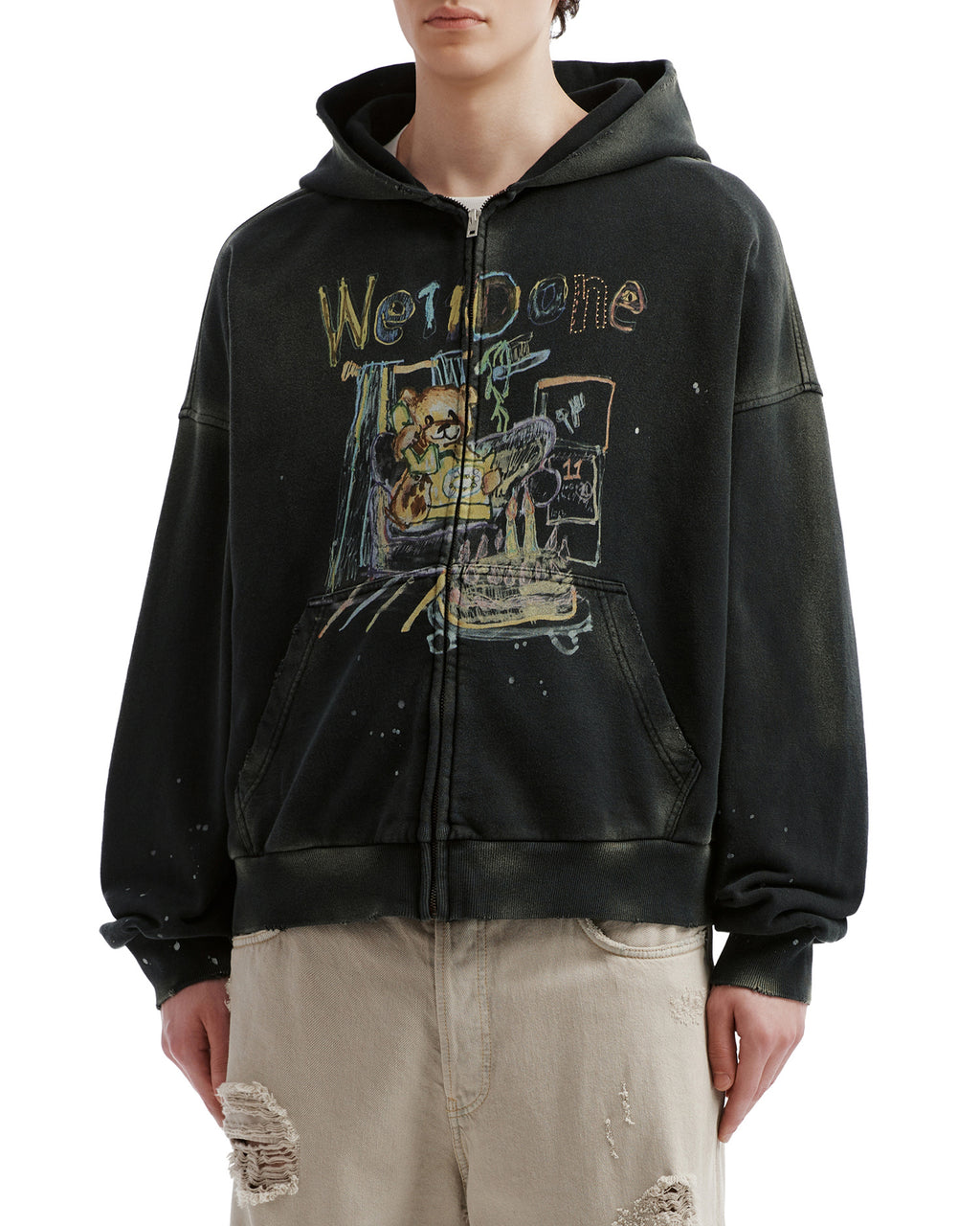 Graphic zip hoodie