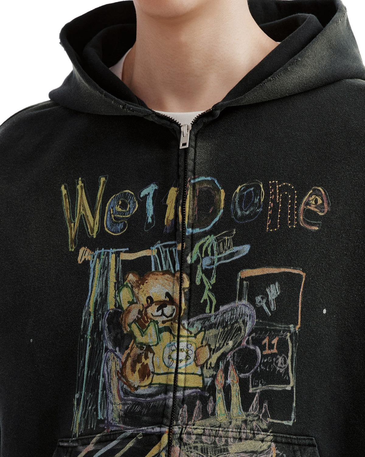 Graphic zip hoodie
