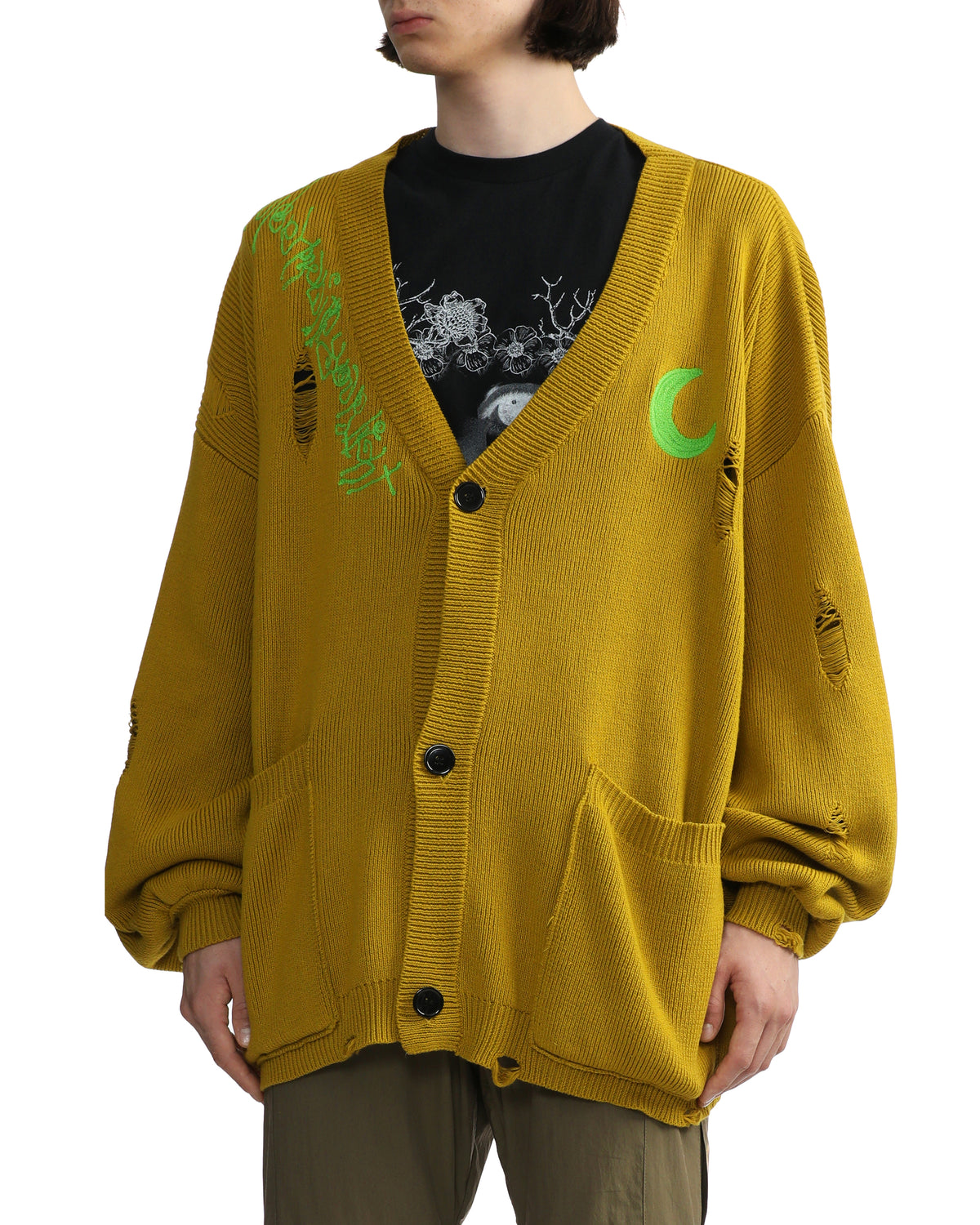 Distressed moon cardigan