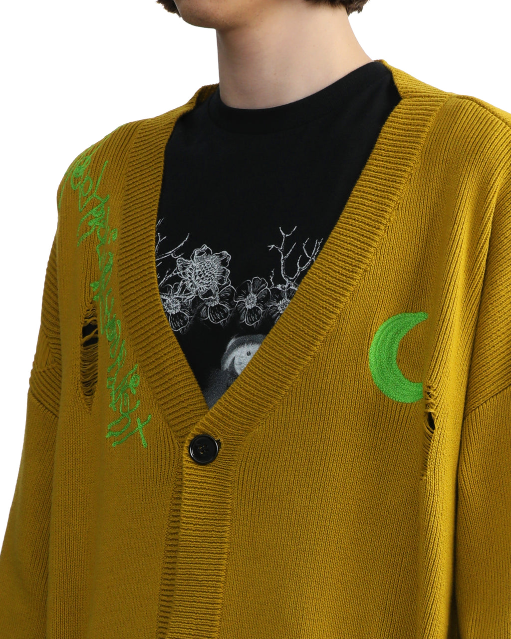 Distressed moon cardigan