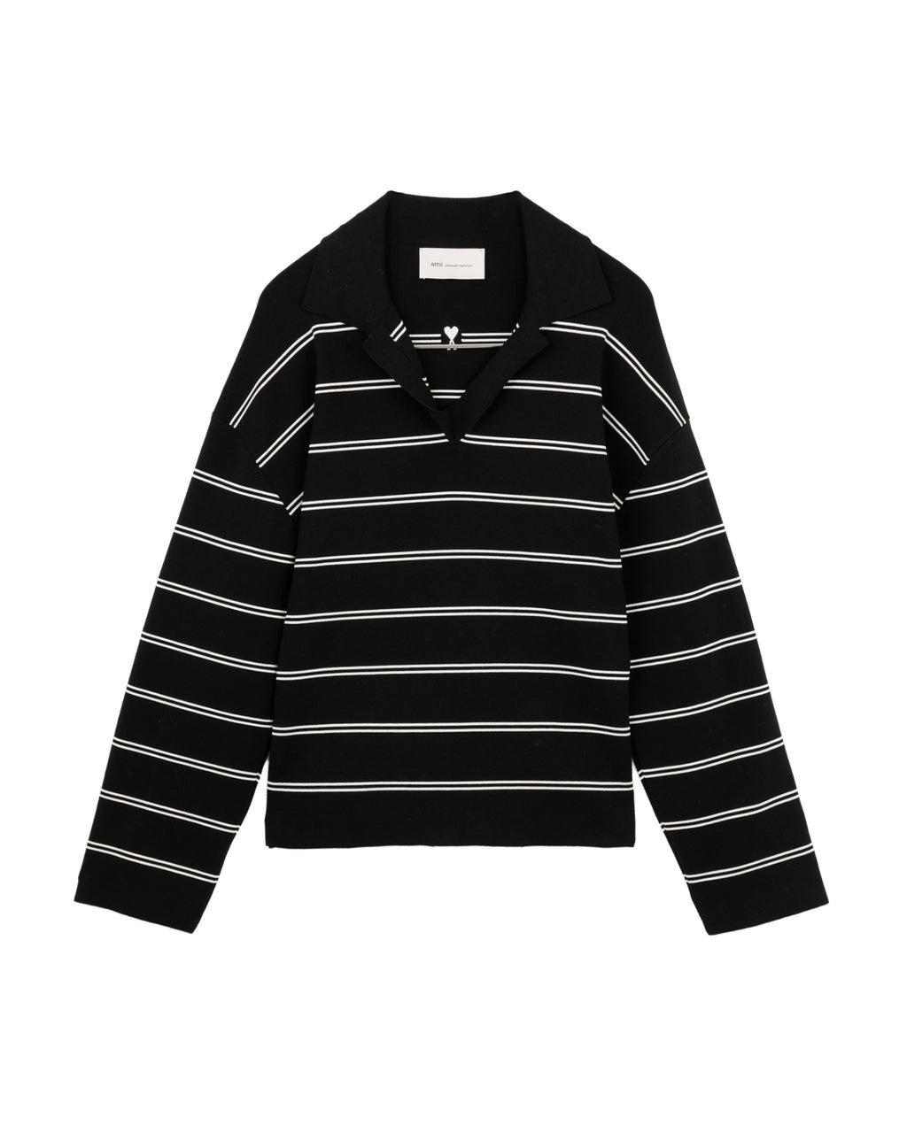 Striped polo sweater