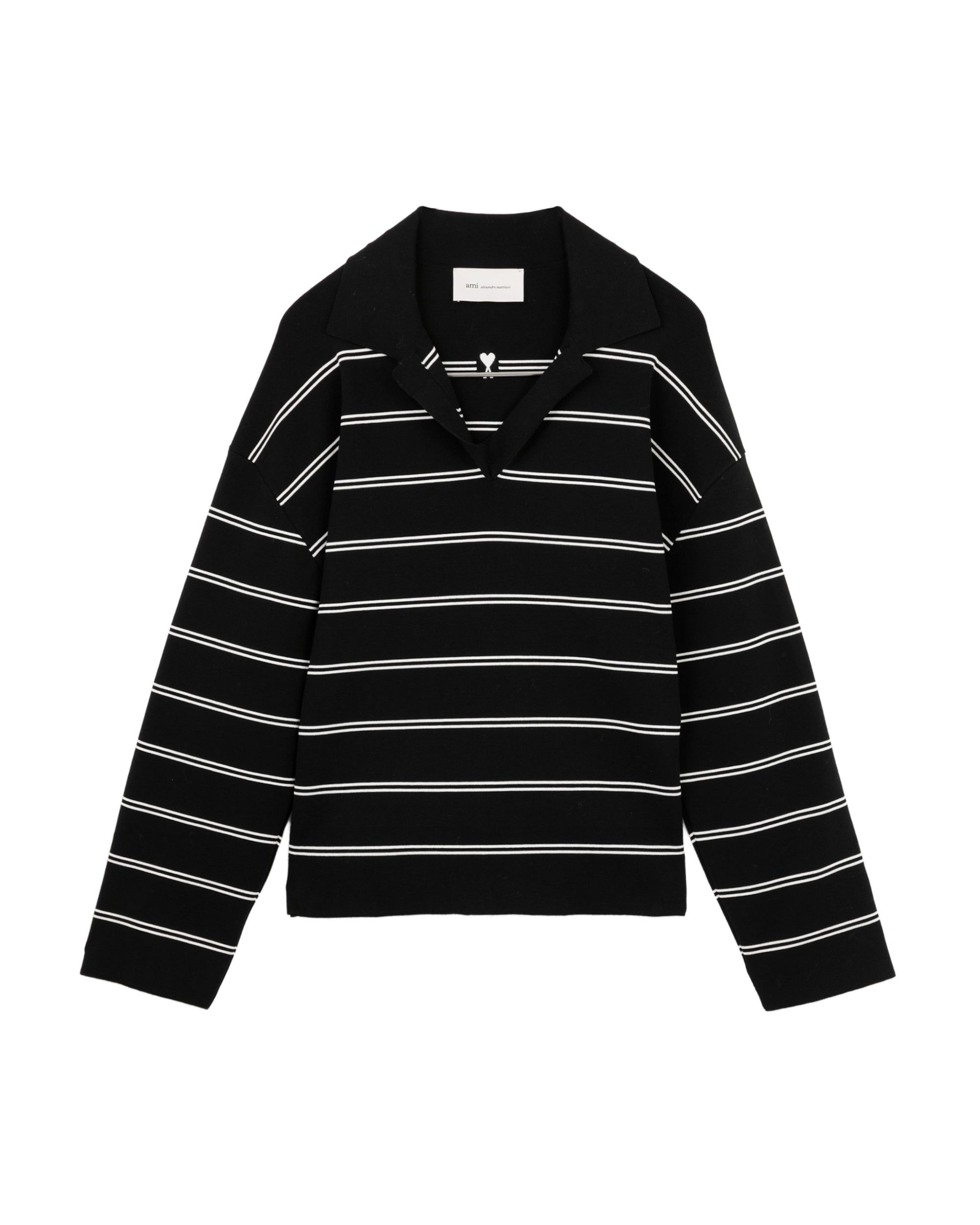 Striped polo sweater