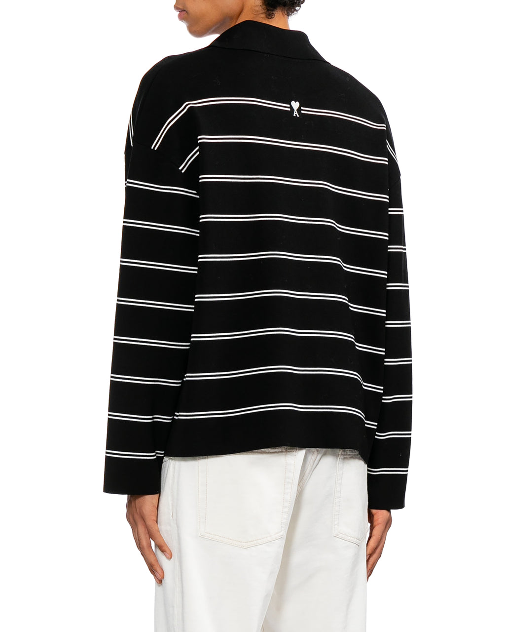 Striped polo sweater