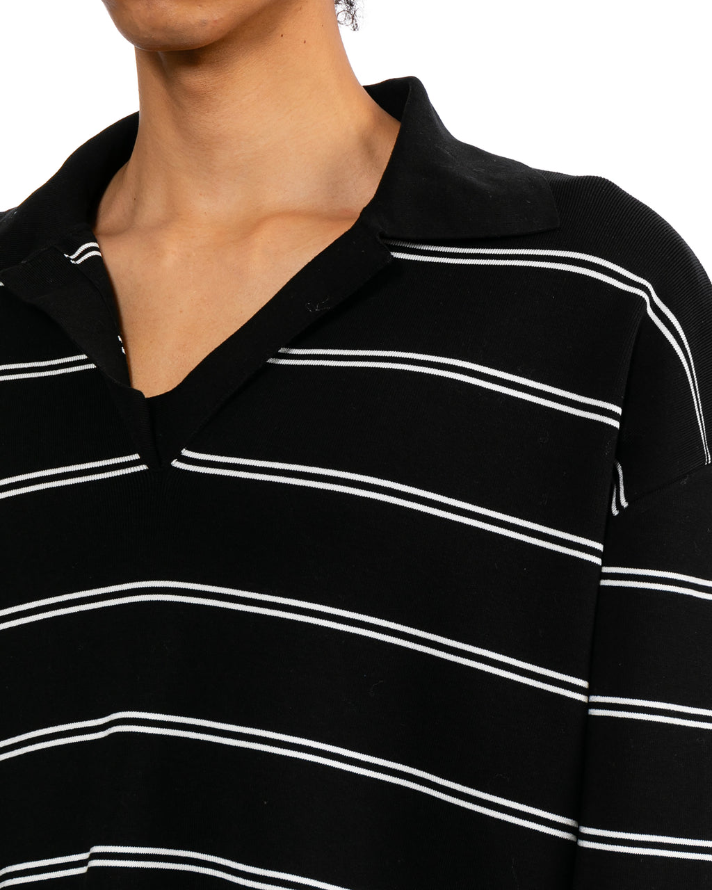 Striped polo sweater