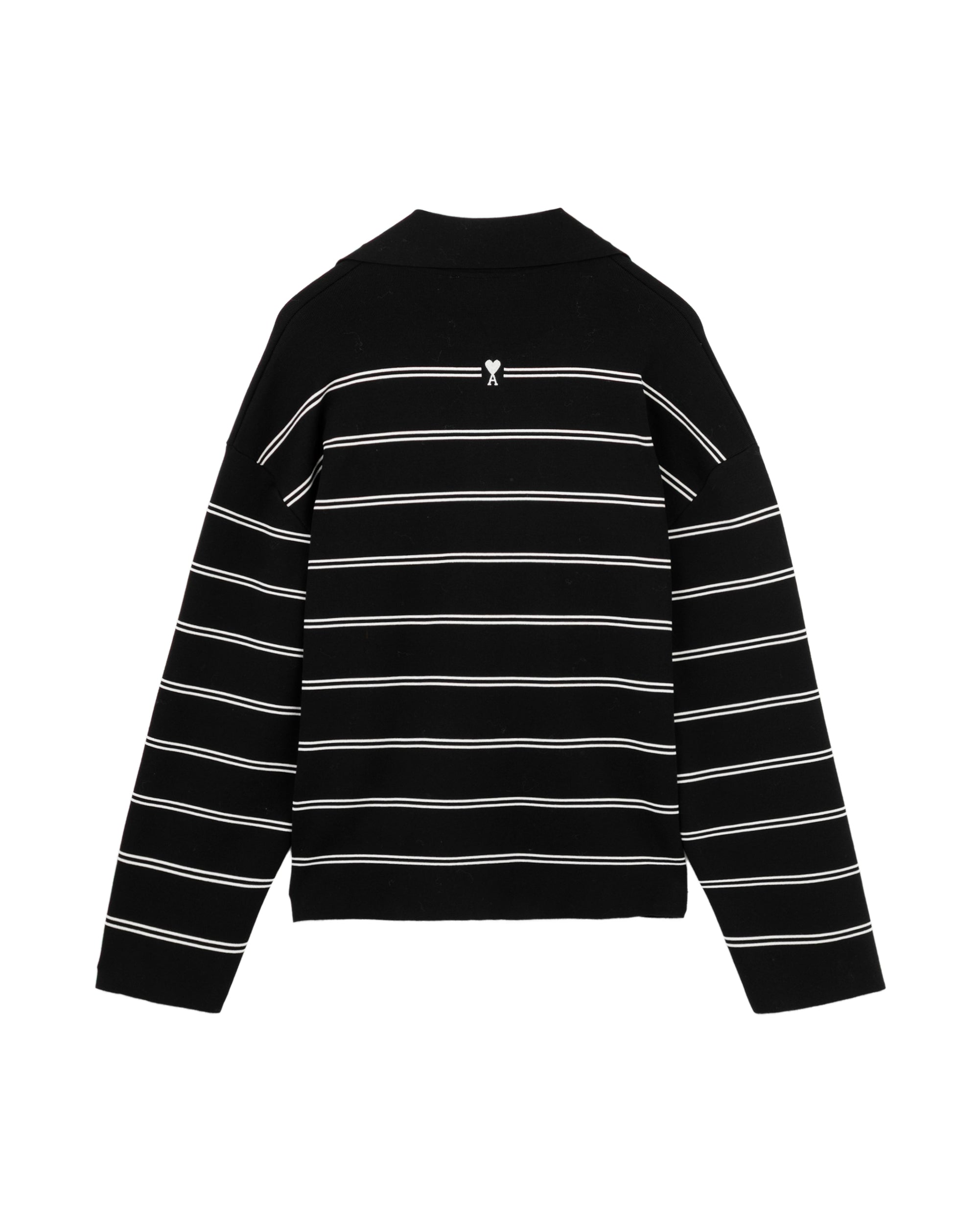 Striped polo sweater
