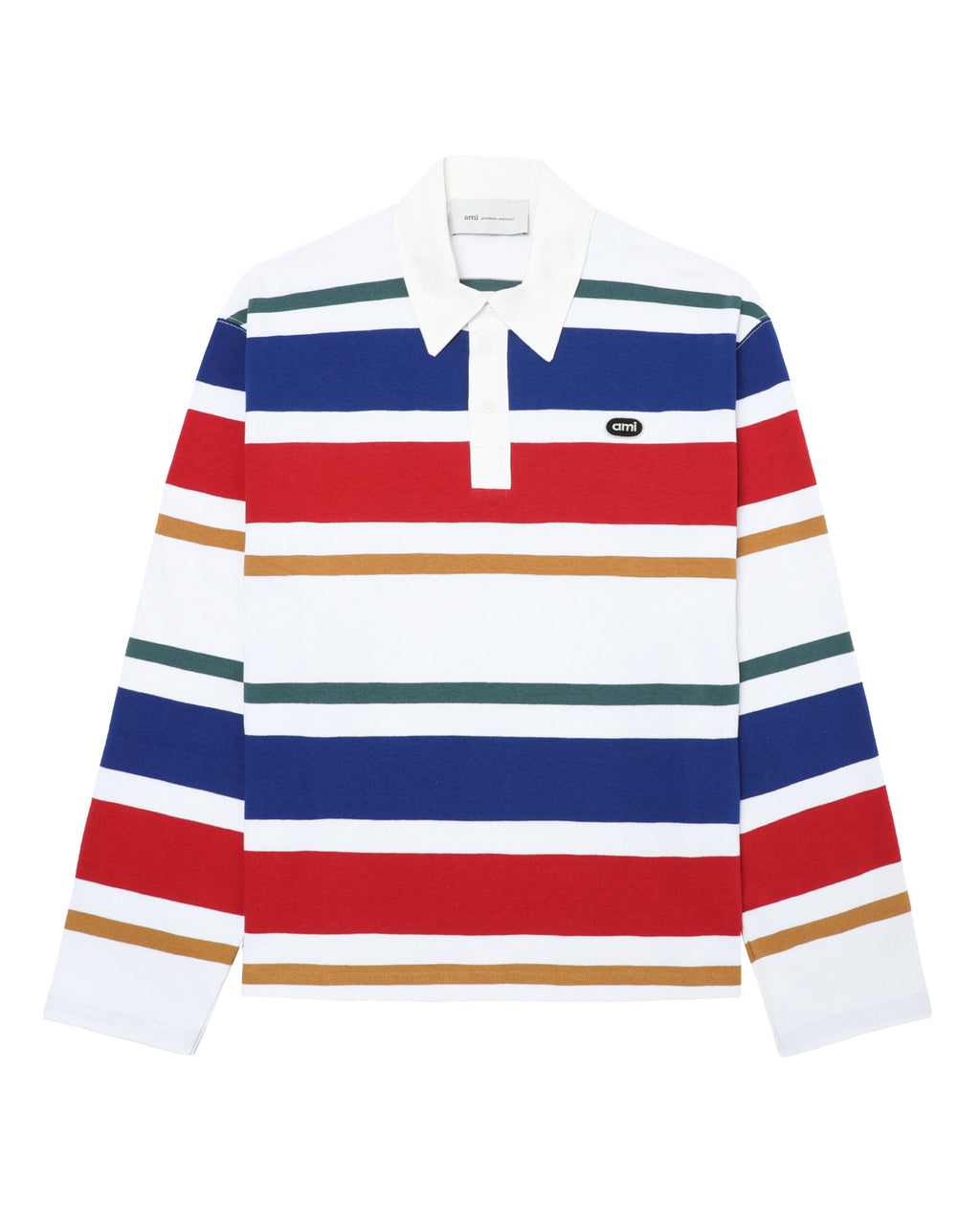 Striped long sleeve polo shirt