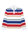 Striped long sleeve polo shirt