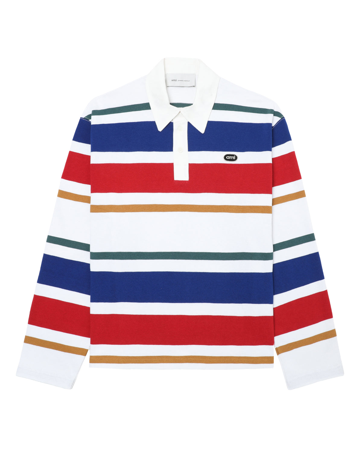 Striped long sleeve polo shirt