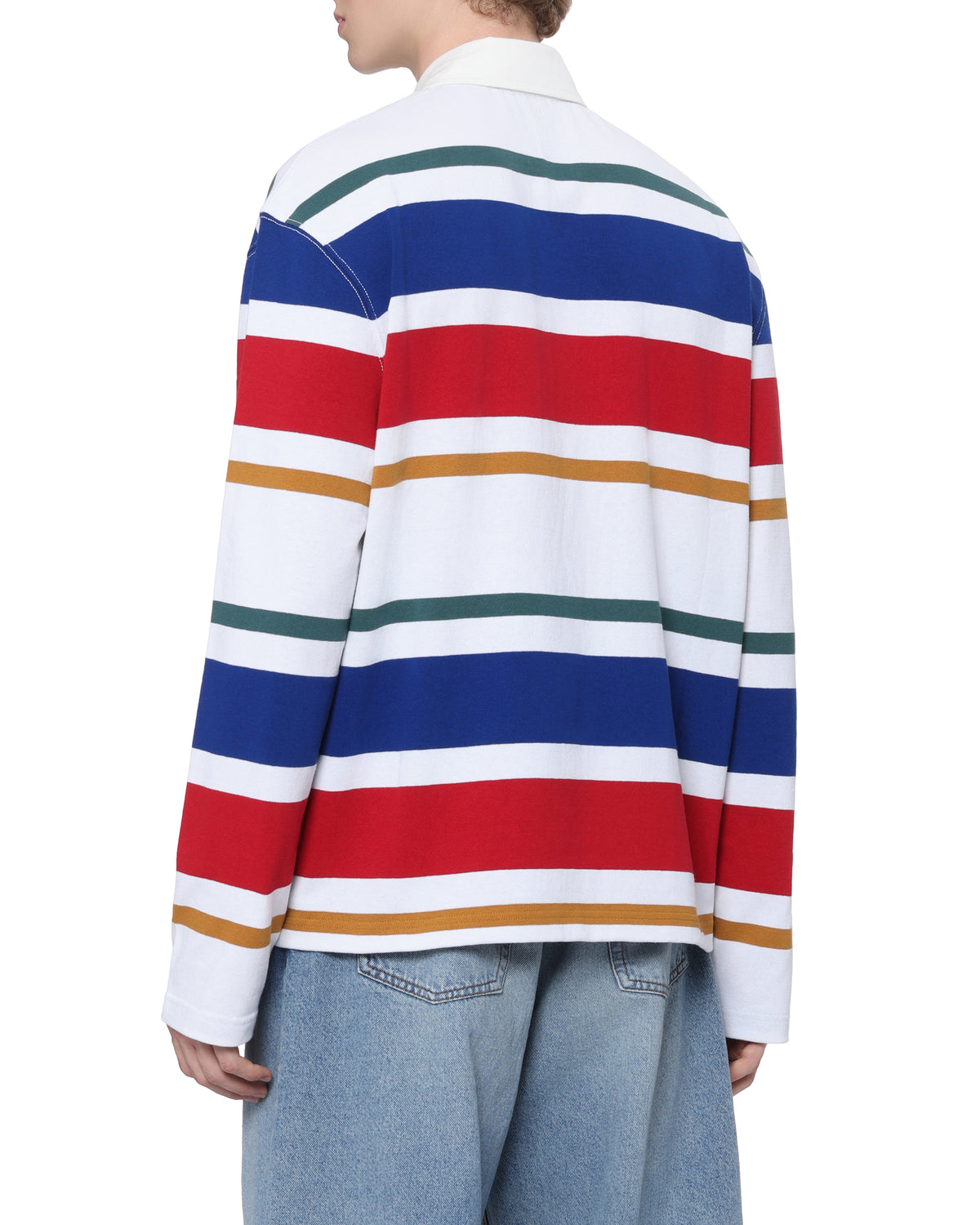Striped long sleeve polo shirt