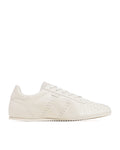 Perforated leather lace-up sneakers