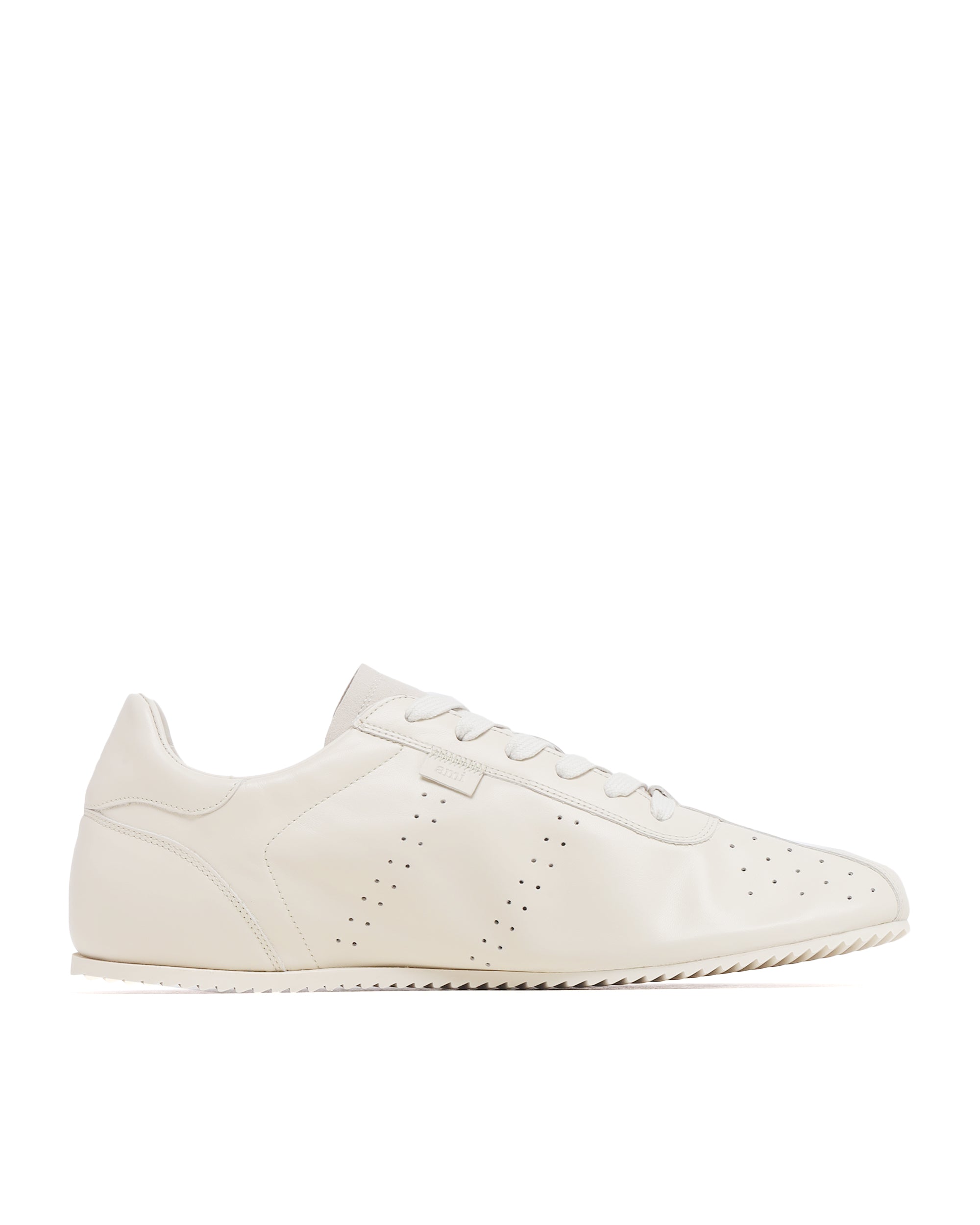 Perforated leather lace-up sneakers