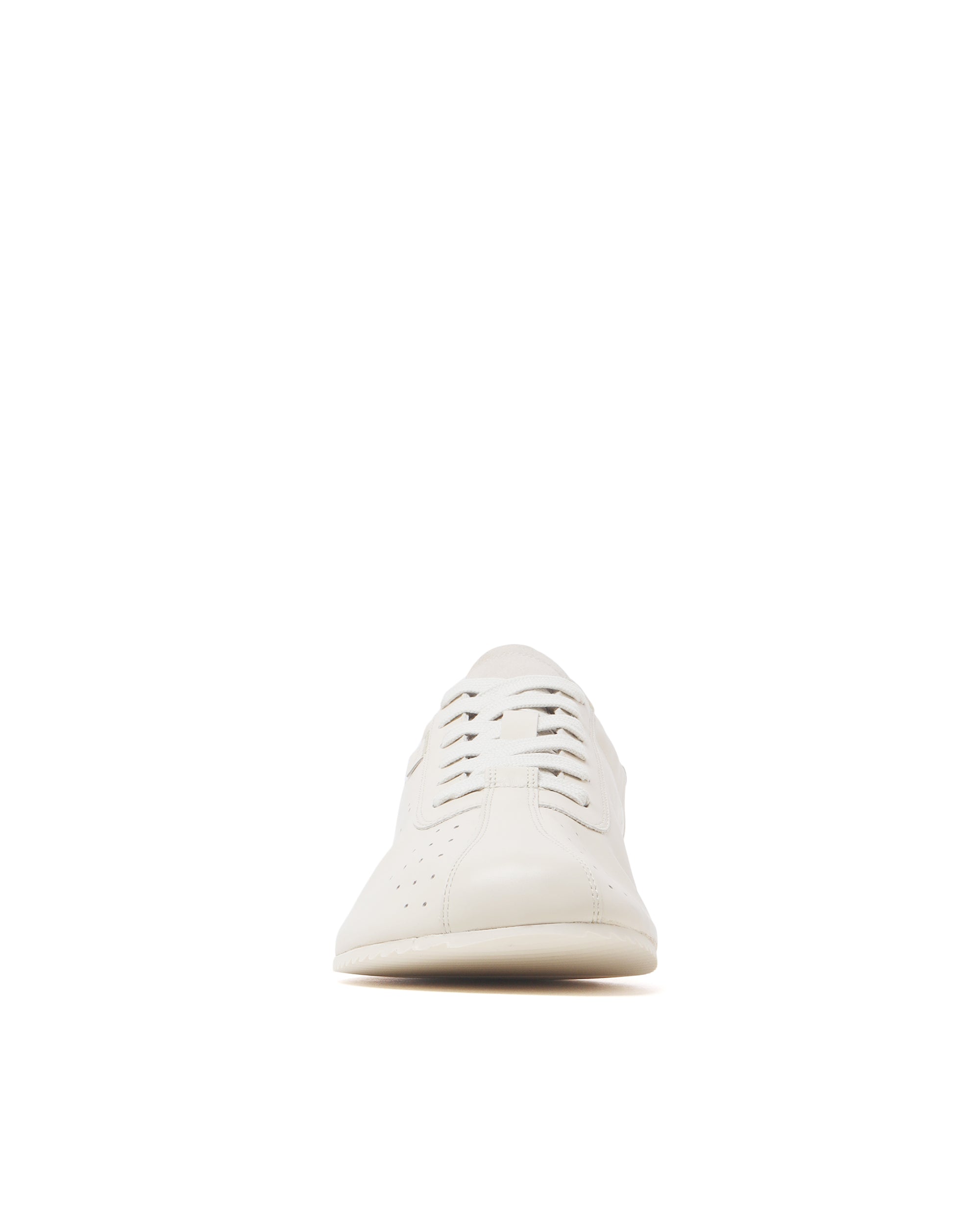 Perforated leather lace-up sneakers