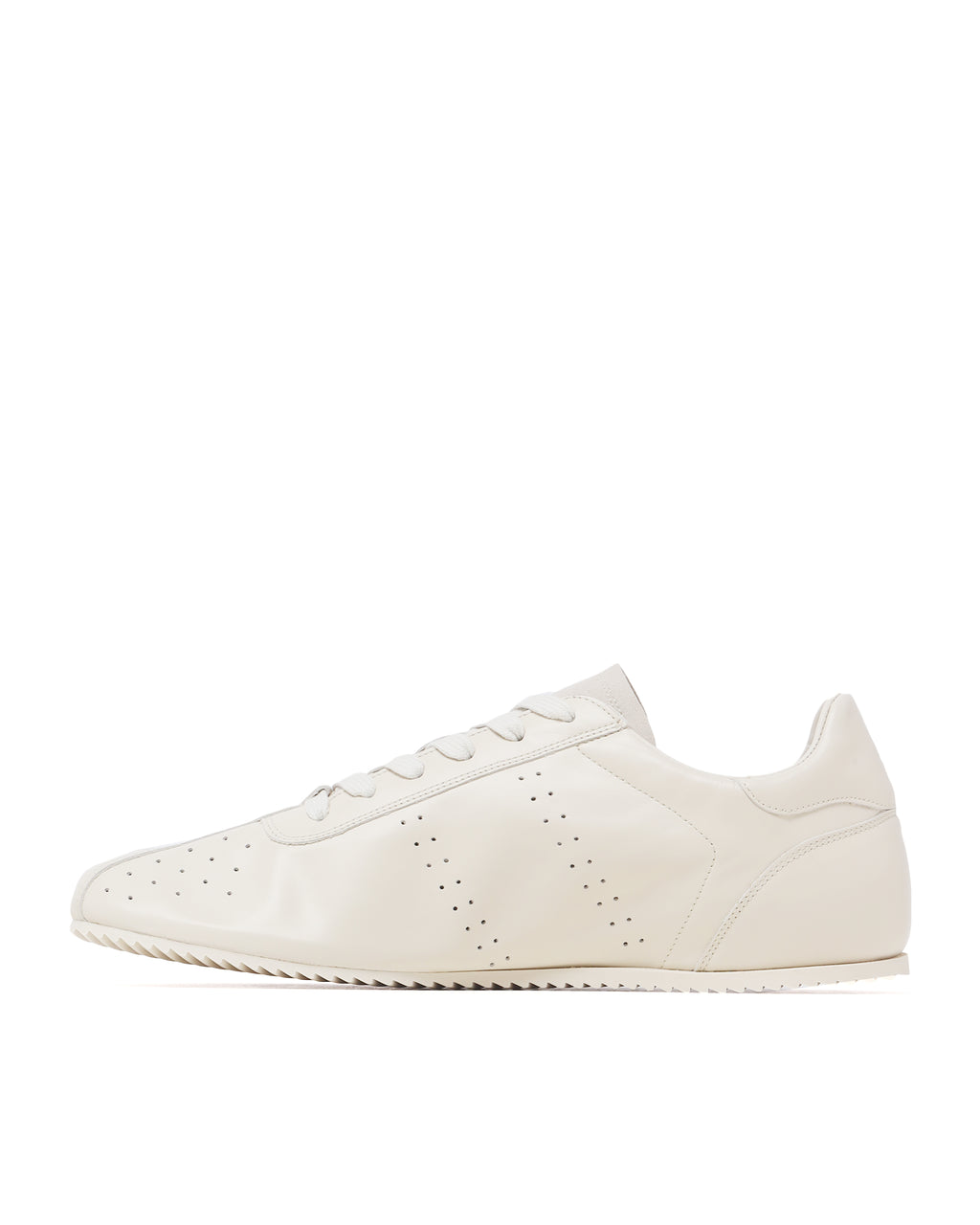 Perforated leather lace-up sneakers