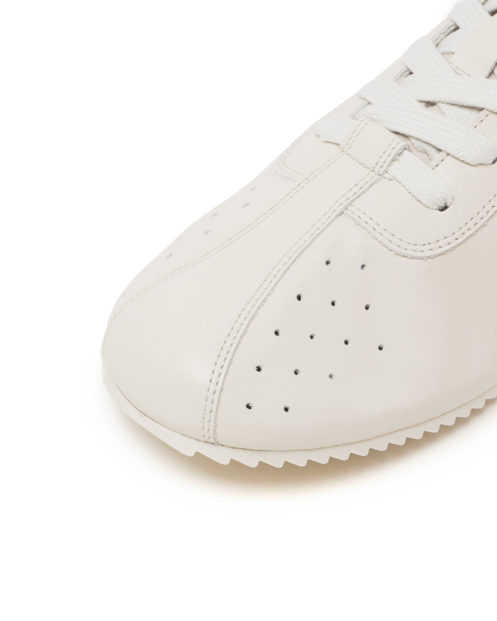 Perforated leather lace-up sneakers