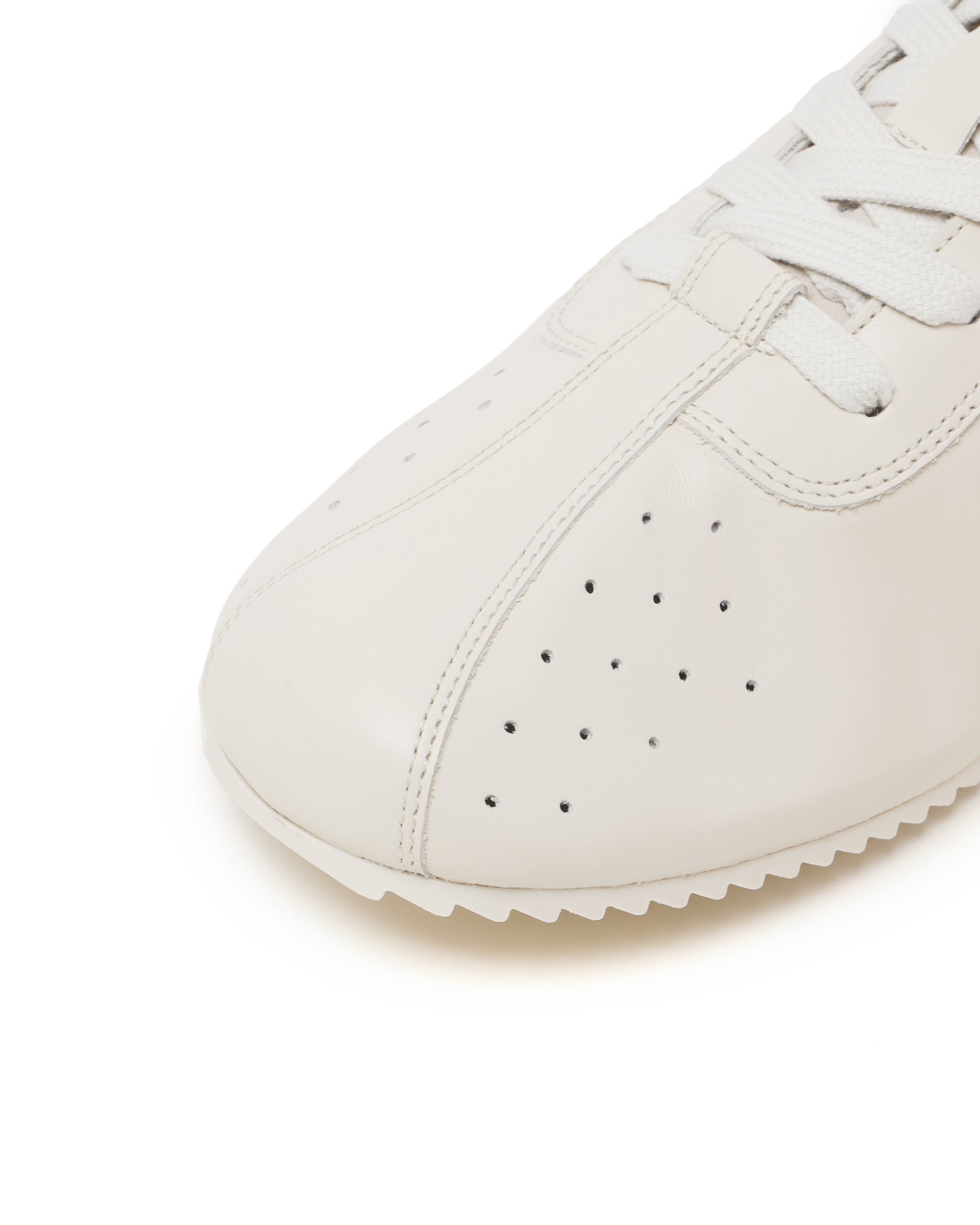 Perforated leather lace-up sneakers