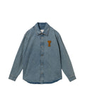 Embroidered denim shirt