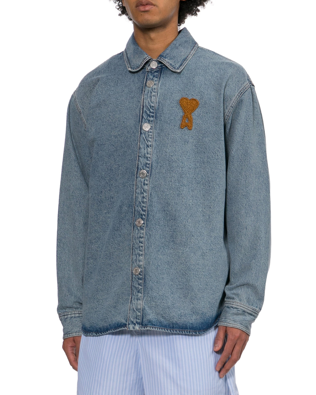 Embroidered denim shirt