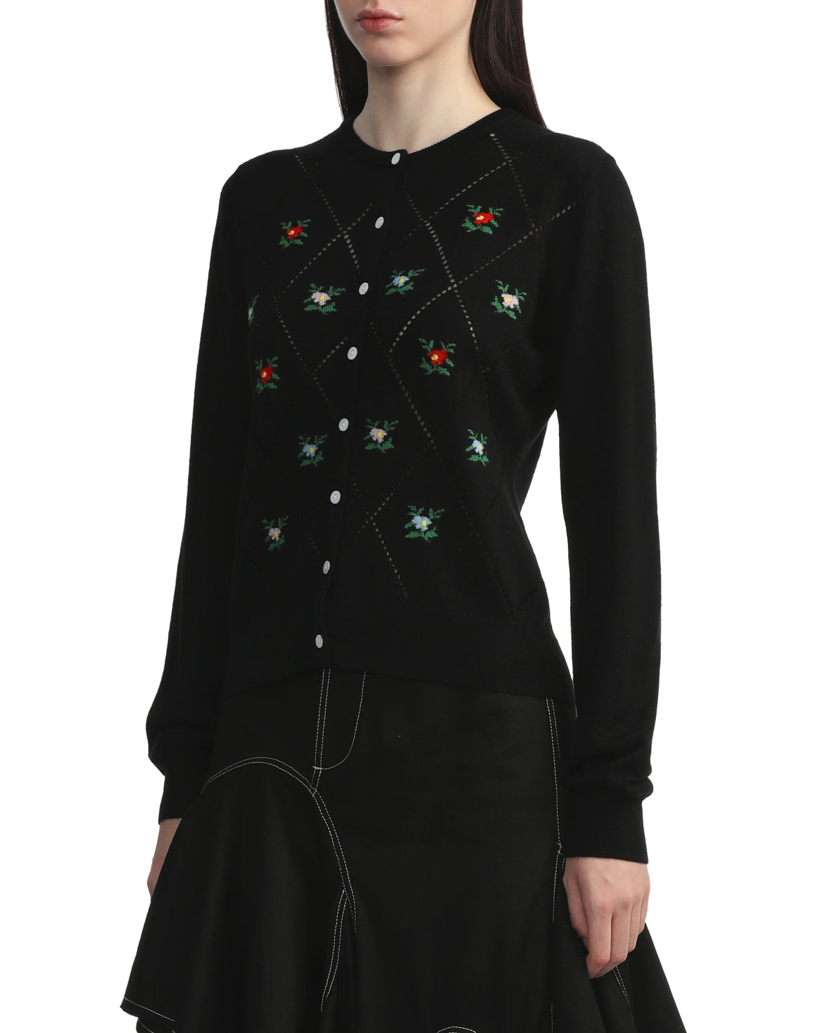 Floral embroidered cardigan