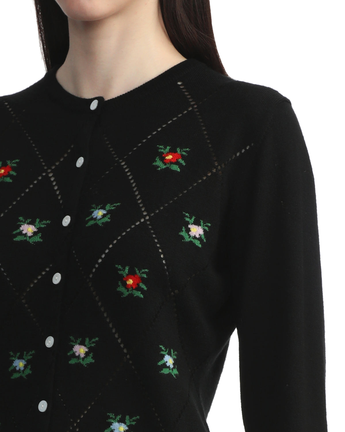 Floral embroidered cardigan