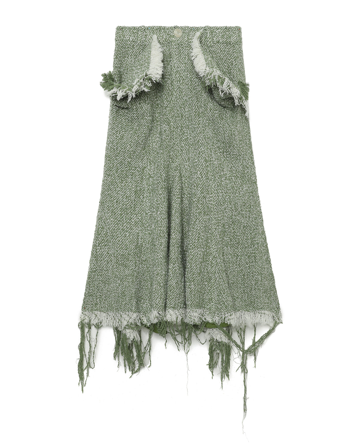 Frayed tweed skirt
