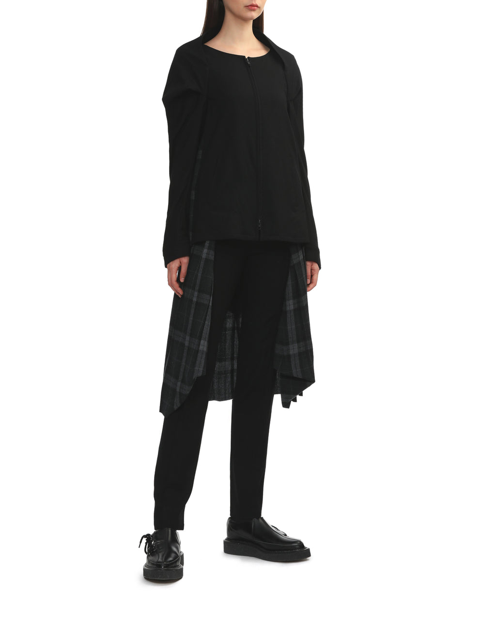 Layered zip-up jacket