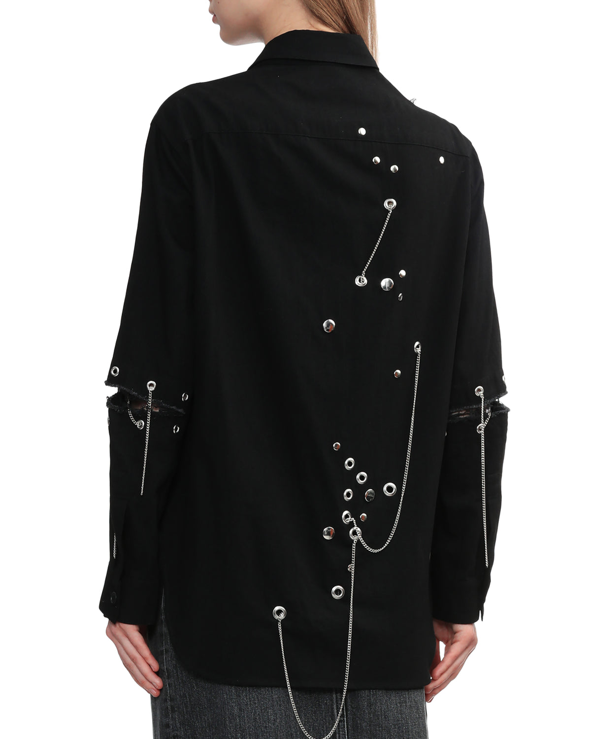 Metal eyelet detail shirt