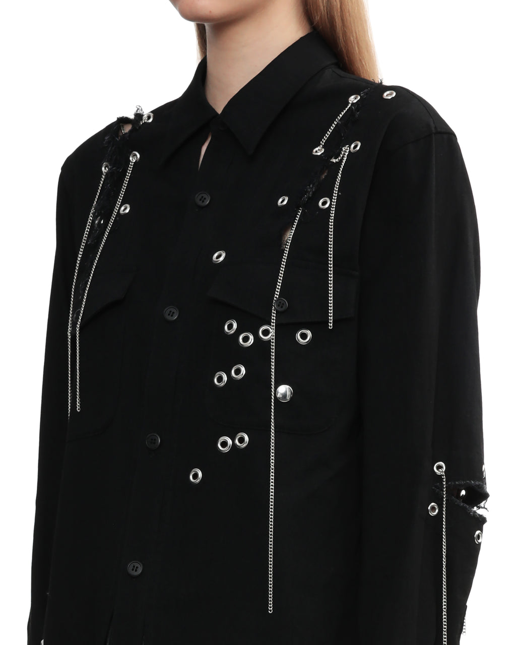 Metal eyelet detail shirt