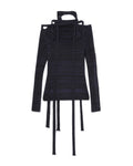 Scarf-detailed knit top