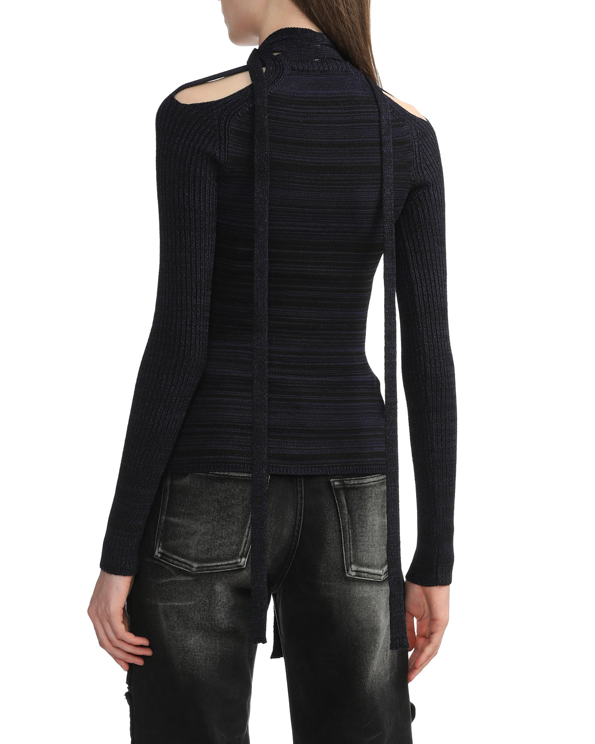 Scarf-detailed knit top