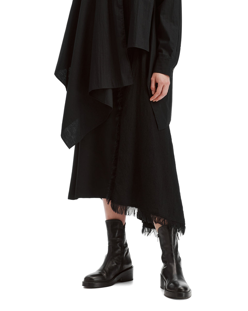 Fringed midi skirt