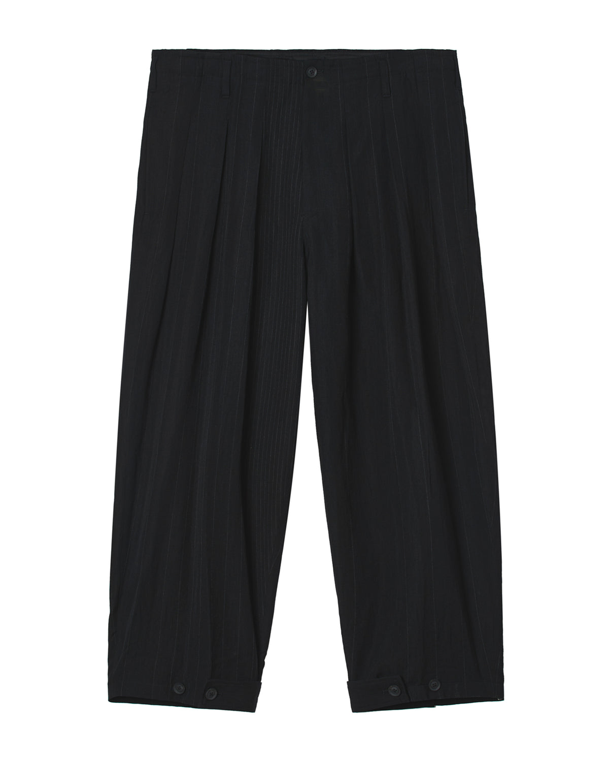 Pleated striped cuffed pants