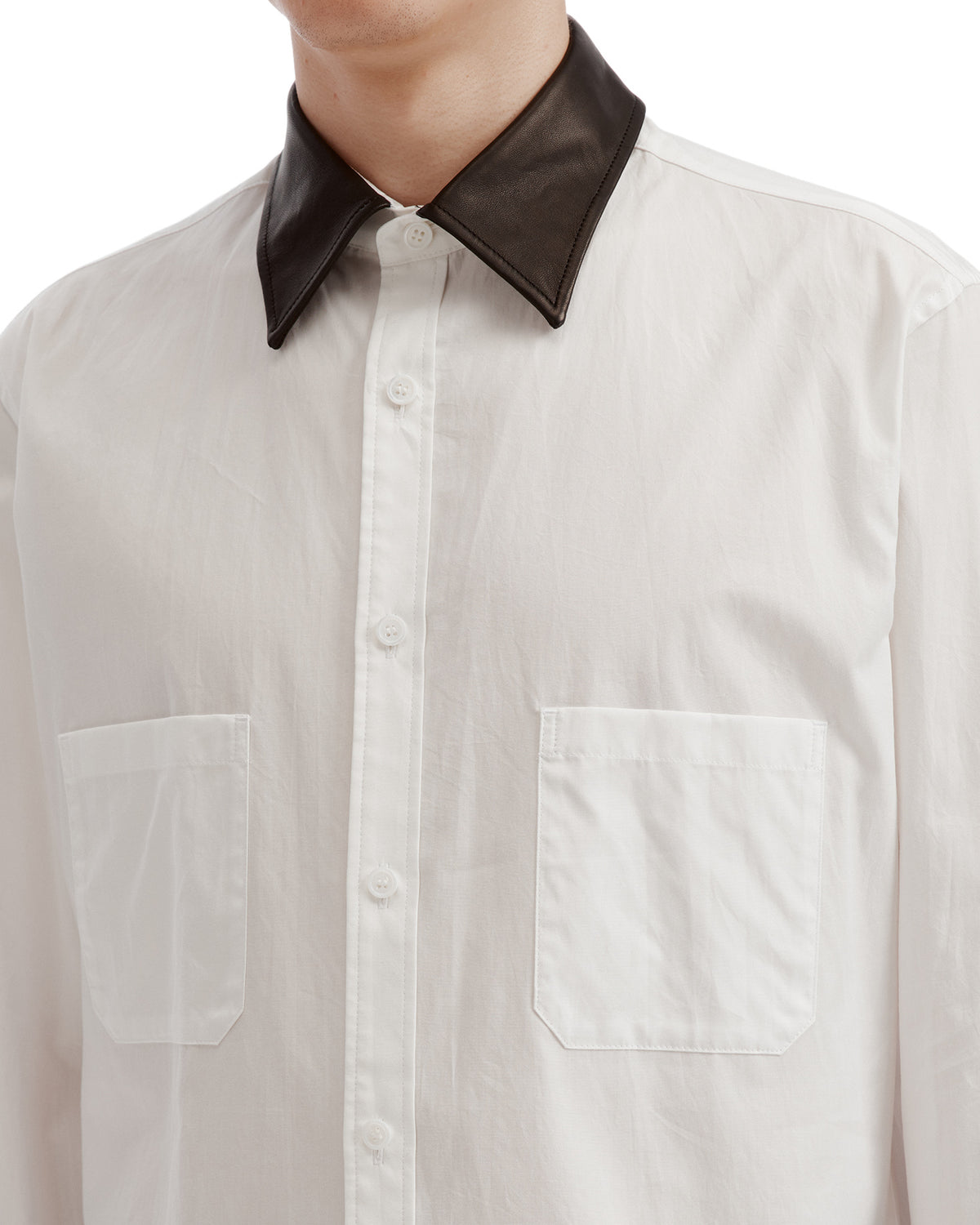 Contrast-collar shirt