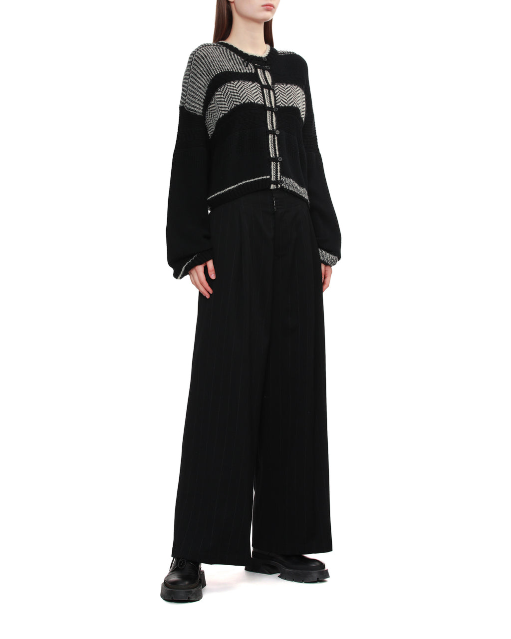 Striped wide pants