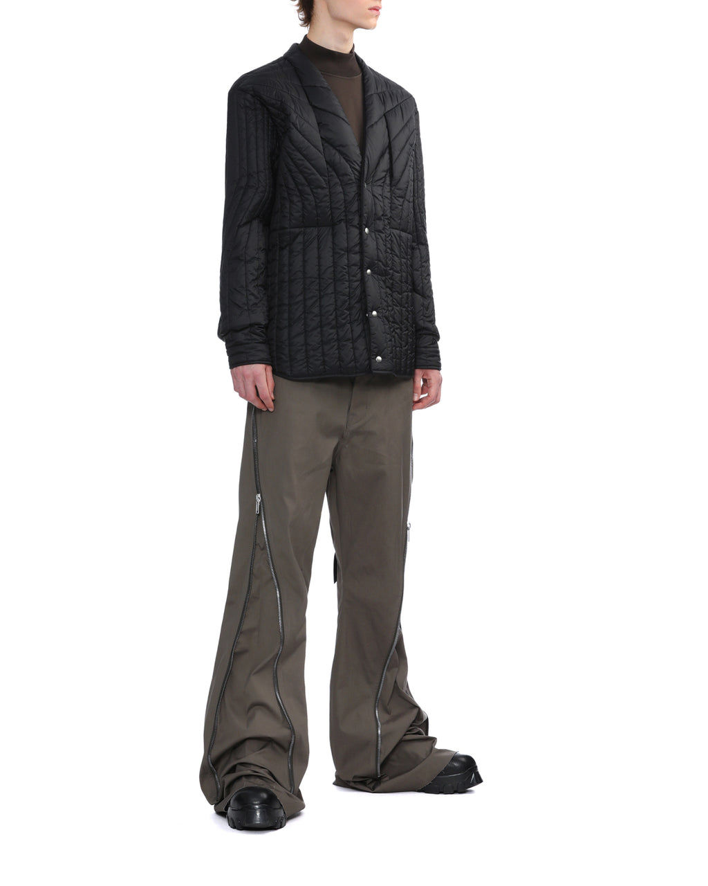 Zip-detailed pants