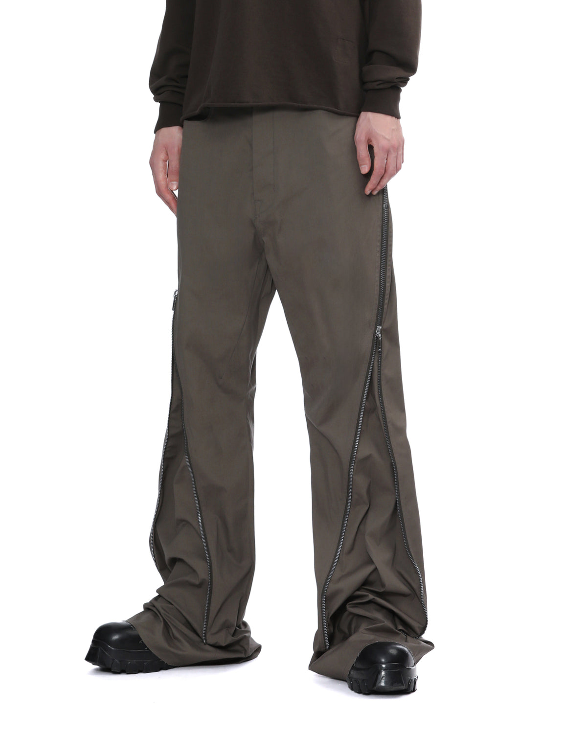 Zip-detailed pants