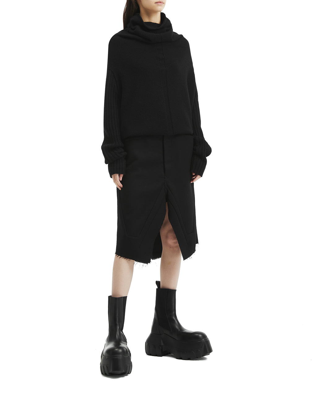 Draped turtleneck sweater